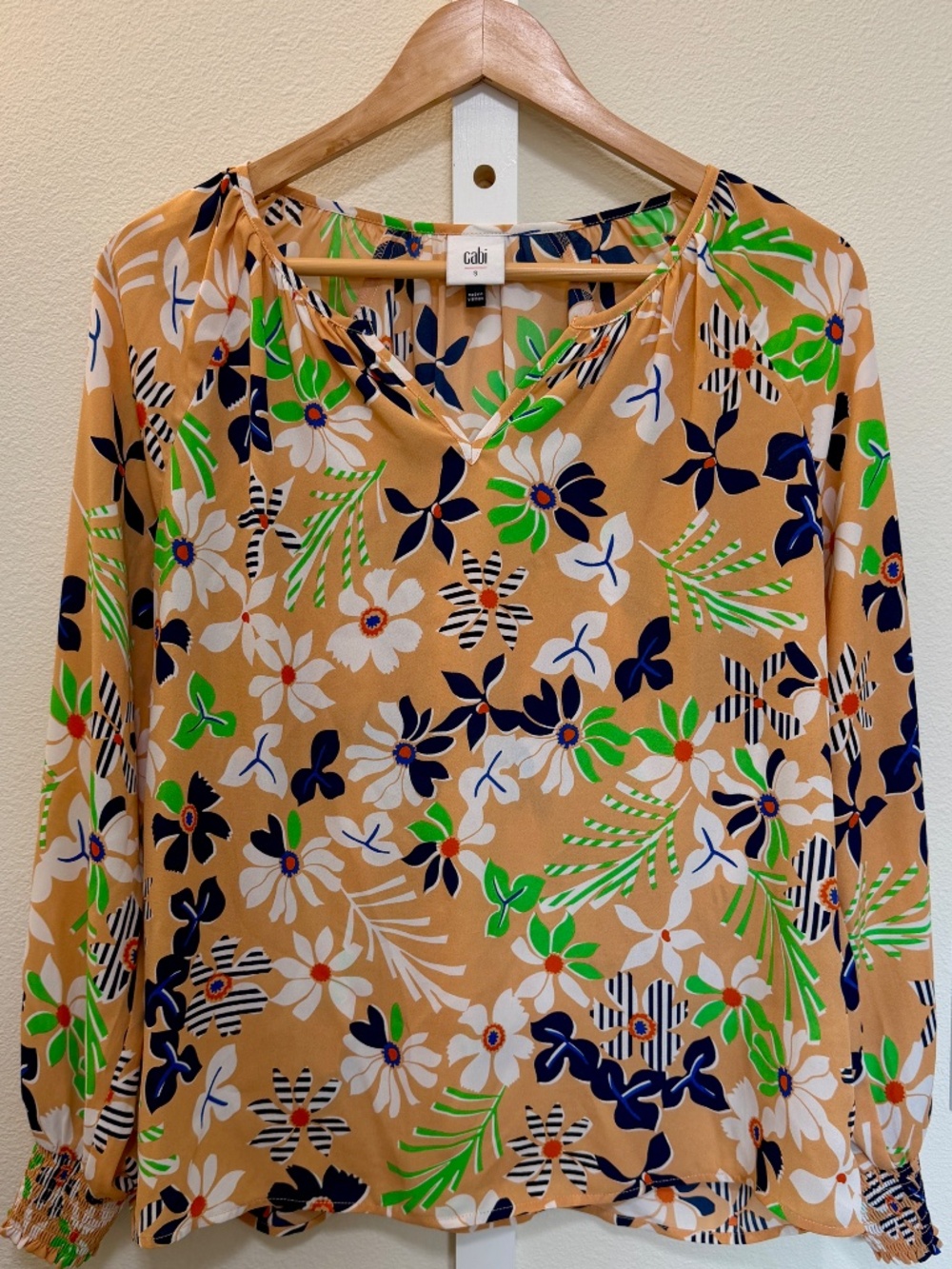 Cabi Island Floral Blouse Small Spring 2023 Collection. #6296